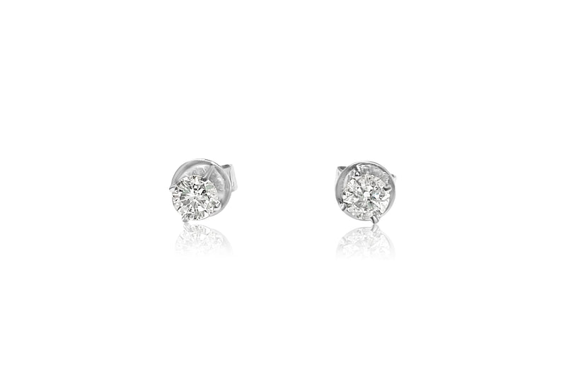 Womens 14k White Gold & 0.42ct Diamond Push Back Studs - Prince The Jeweler womens-14k-white-gold-0-42ct-diamond-push-back-studs, Earrings, wk_end_auction