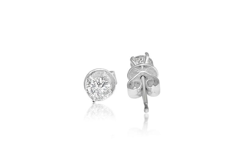 Womens 14k White Gold & 0.42ct Diamond Push Back Studs - Prince The Jeweler womens-14k-white-gold-0-42ct-diamond-push-back-studs, Earrings, wk_end_auction