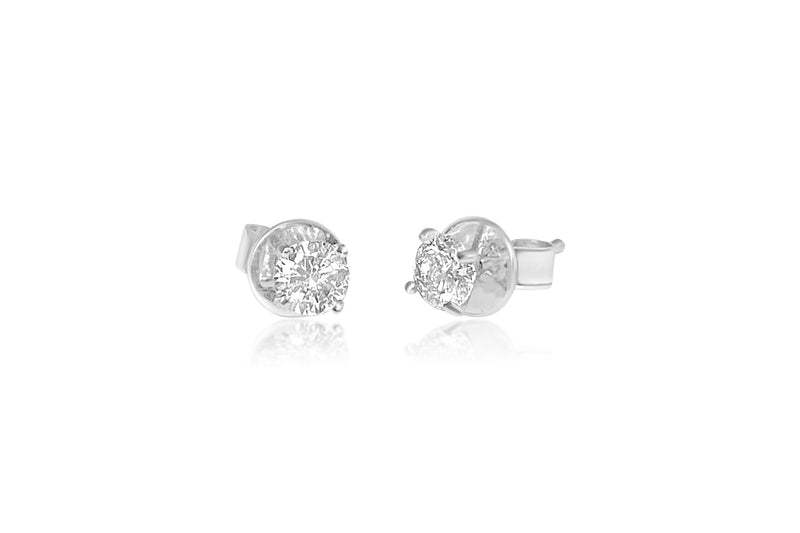 Womens 14k White Gold & 0.42ct Diamond Push Back Studs - Prince The Jeweler womens-14k-white-gold-0-42ct-diamond-push-back-studs, Earrings, wk_end_auction