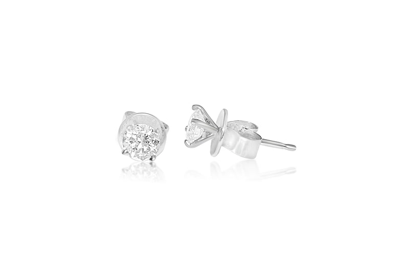 Womens 14k White Gold & 0.42ct Diamond Push Back Studs - Prince The Jeweler womens-14k-white-gold-0-42ct-diamond-push-back-studs, Earrings, wk_end_auction