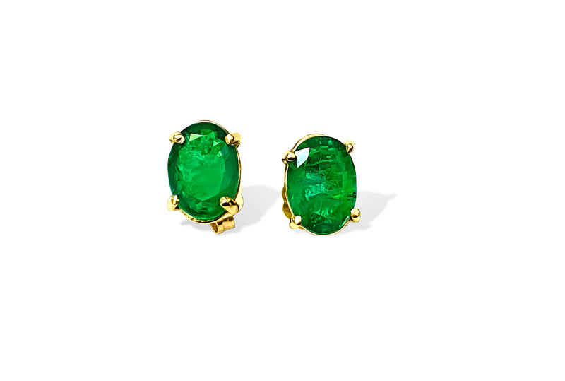 14K Yellow Gold & Emerald Studs For Her - Prince The Jeweler 14k-yellow-gold-emerald-studs-for-her, Earrings