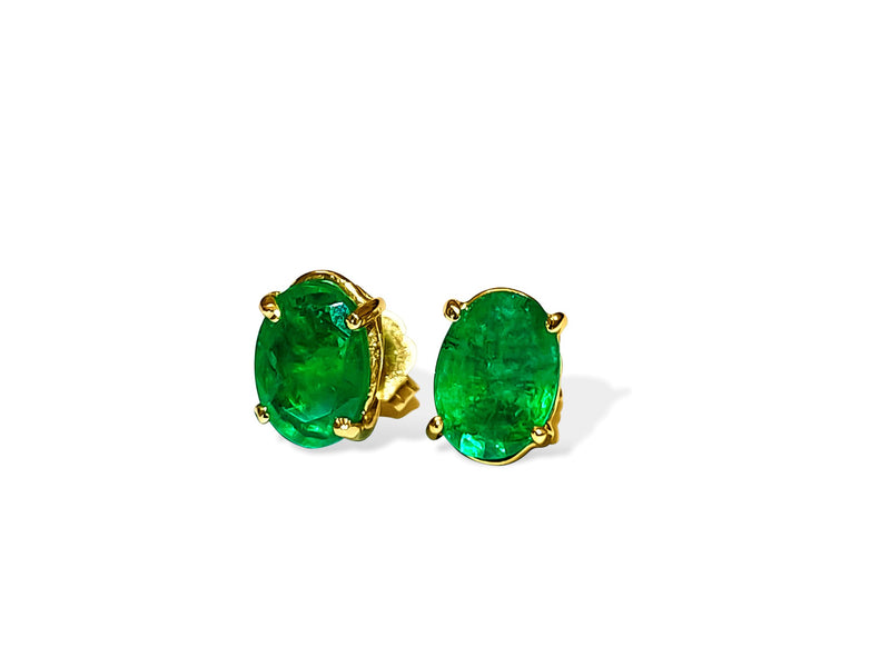 14K Yellow Gold & Emerald Studs For Her - Prince The Jeweler 14k-yellow-gold-emerald-studs-for-her, Earrings