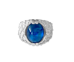 Lucky, Sterling Silver & Natural 6ct Blue Sapphire Ring - Prince The Jeweler lucky-sterling-silver-natural-6ct-blue-sapphire-ring, Rings, wk_end_auction