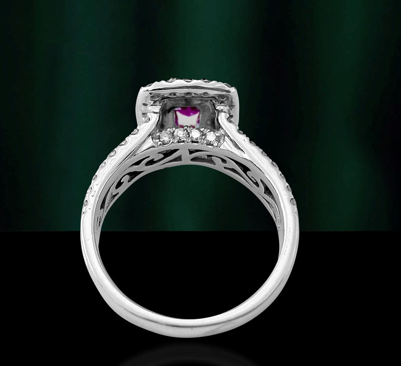 14k White Gold. Ruby & Diamond Ring For Her. - Prince The Jeweler 14k-white-gold-ruby-diamond-ring-for-her, Rings