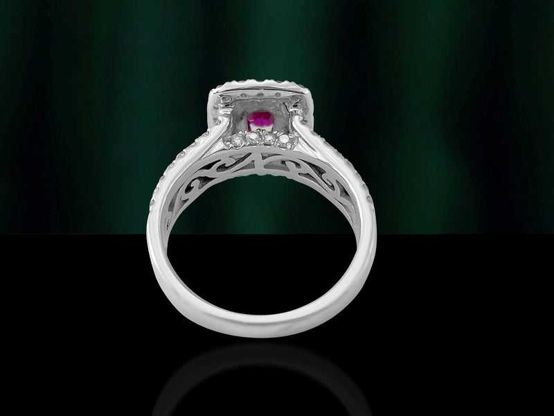 14k White Gold. Ruby & Diamond Ring For Her. - Prince The Jeweler 14k-white-gold-ruby-diamond-ring-for-her, Rings