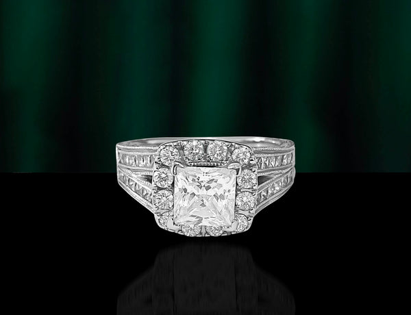 1.25ct Diamond Engagement Ring in 14k White Gold. - Prince The Jeweler 1-25ct-diamond-engagement-ring-in-14k-white-gold, Rings, wk_end_auction