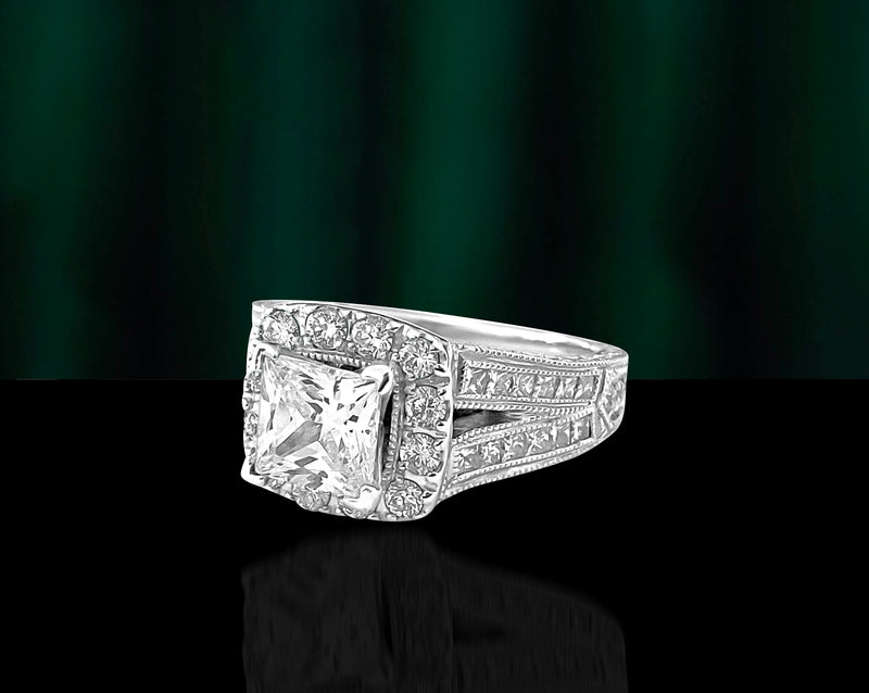 1.25ct Diamond Engagement Ring in 14k White Gold. - Prince The Jeweler 1-25ct-diamond-engagement-ring-in-14k-white-gold, Rings, wk_end_auction