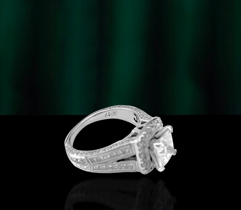 1.25ct Diamond Engagement Ring in 14k White Gold. - Prince The Jeweler 1-25ct-diamond-engagement-ring-in-14k-white-gold, Rings, wk_end_auction