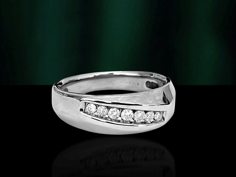Mens, Diamond & Gold Engagement Band/Ring - Prince The Jeweler mens-diamond-gold-engagement-band-ring, Rings