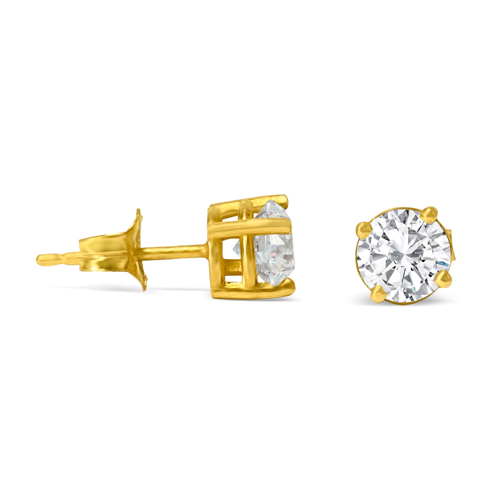 3mm VVS Diamond Studs in 14k Gold Unisex - Prince The Jeweler 3mm-vvs-diamond-studs-in-14k-gold-unisex, Earrings