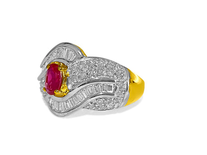 Vintage 14k Gold, 2.70 Carat Ruby & Diamond Ring - Prince The Jeweler vintage-14k-gold-2-70-carat-ruby-diamond-ring, Rings