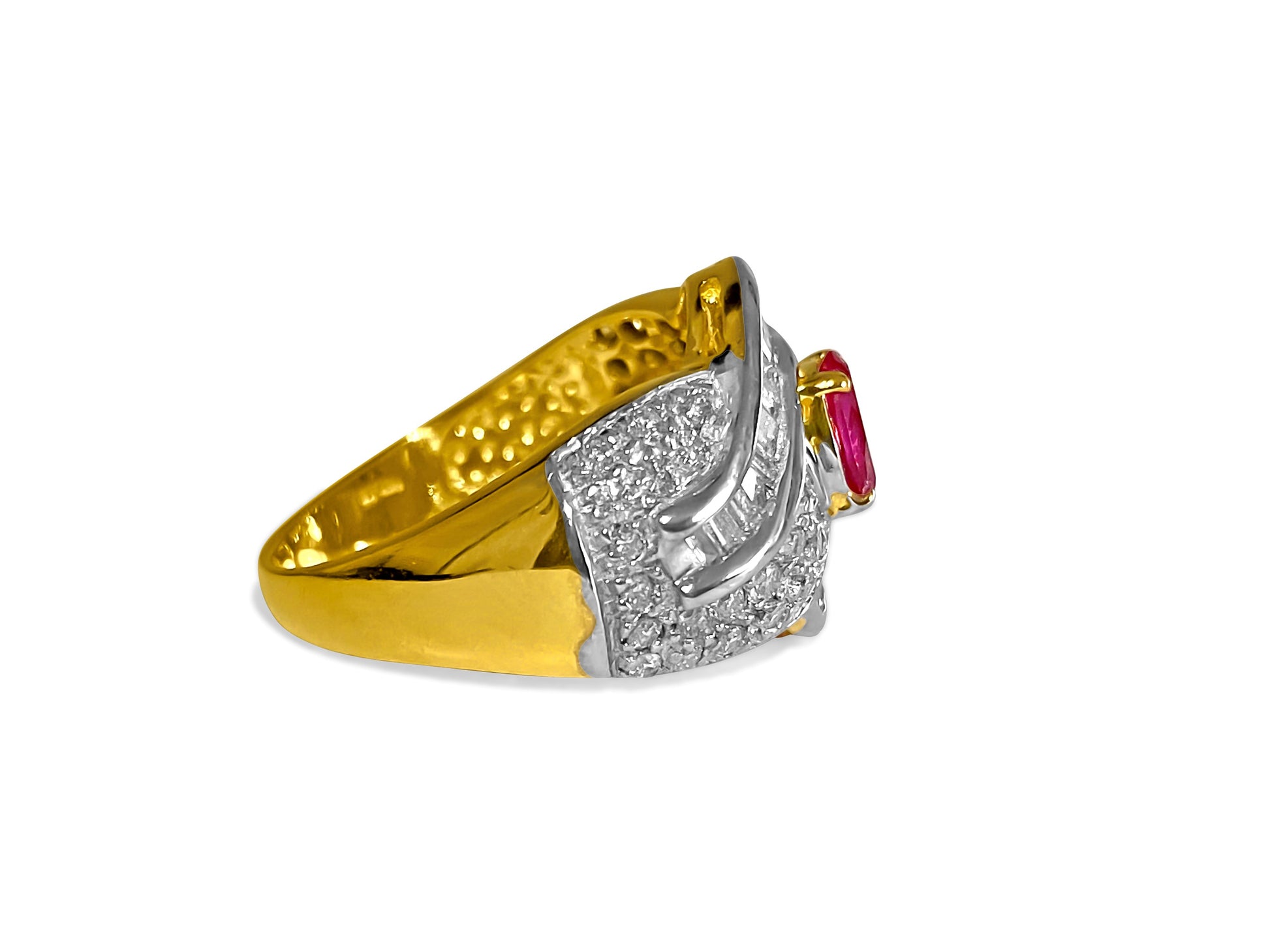 Vintage 14k Gold, 2.70 Carat Ruby & Diamond Ring - Prince The Jeweler vintage-14k-gold-2-70-carat-ruby-diamond-ring, Rings