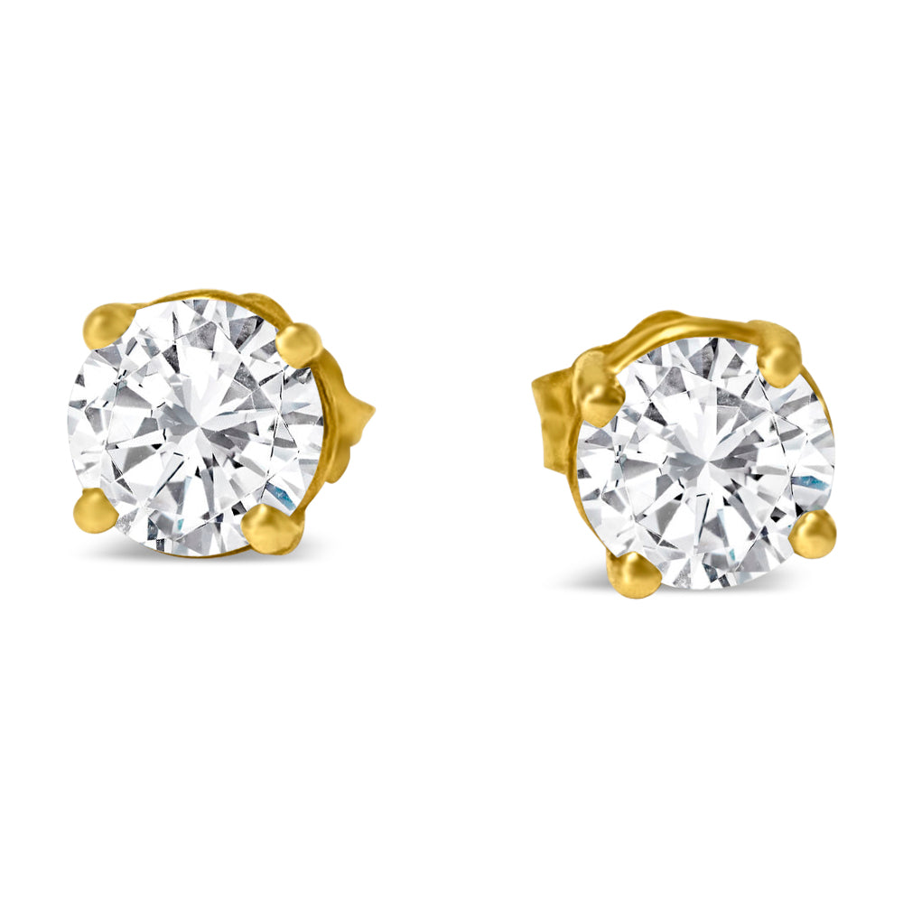 4mm VVS Diamond Studs in 14k Gold Unisex - Prince The Jeweler 4mm-vvs-diamond-studs-in-14k-gold-unisex, Earrings