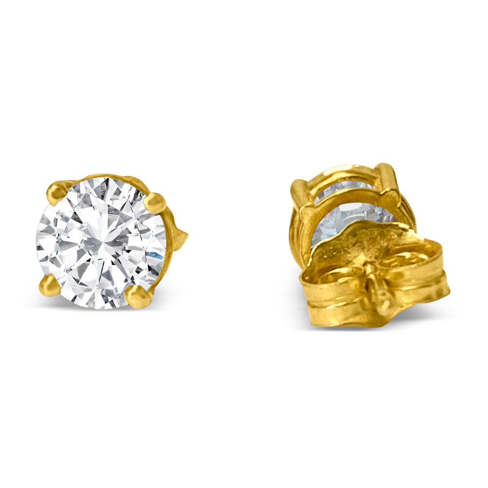 4mm VVS Diamond Studs in 14k Gold Unisex - Prince The Jeweler 4mm-vvs-diamond-studs-in-14k-gold-unisex, Earrings