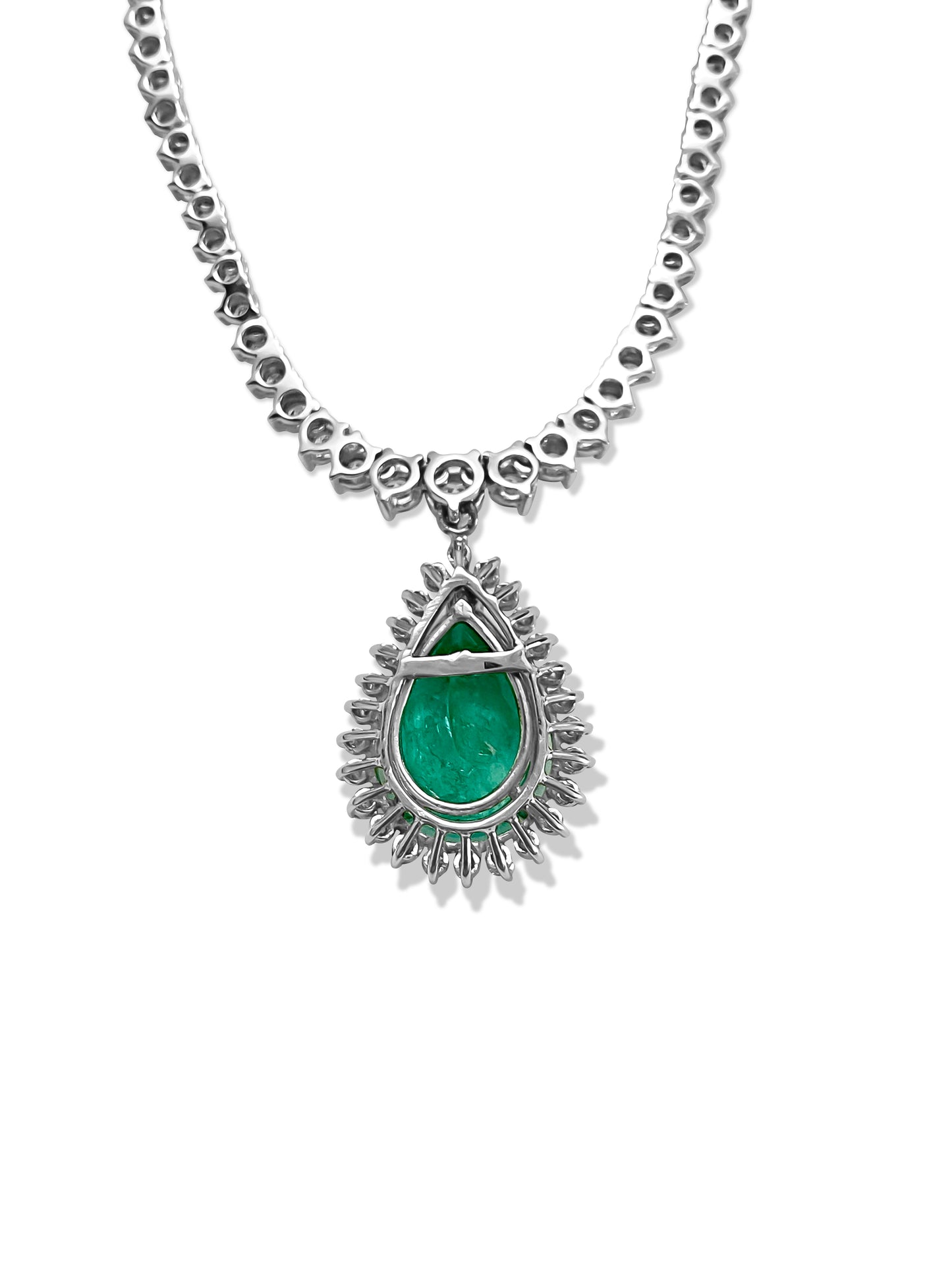 14K Gold, 12ct 100% Natural Colombian Emerald Necklace - Prince The Jeweler 14k-gold-12ct-100-natural-colombian-emerald-necklace, Necklaces & Pendants