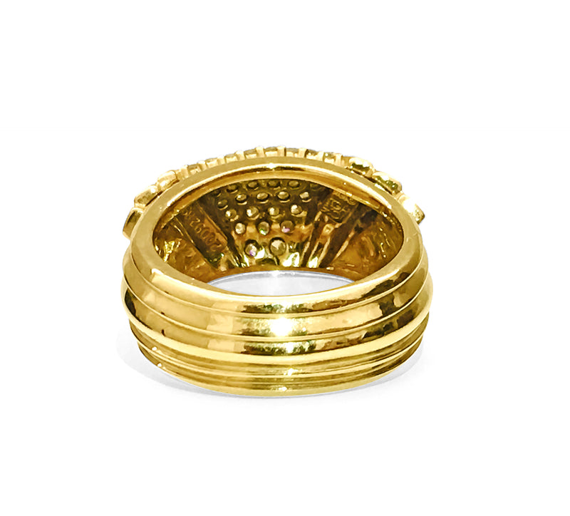 Art Deco 1.10 Carat Diamond Yellow Gold Ring - Prince The Jeweler 18k-yellow-gold-and-white-diamond-ring-15-40-grams, Rings