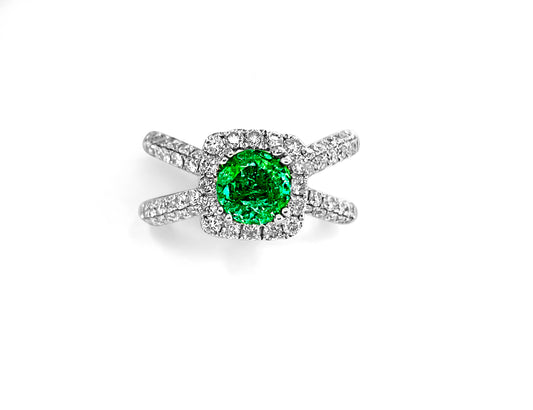 Custom 18K Gold, 3.00ct Diamond & Natural Emerald Ring - Prince The Jeweler custom-18k-gold-3-00ct-diamond-natural-emerald-ring, Rings