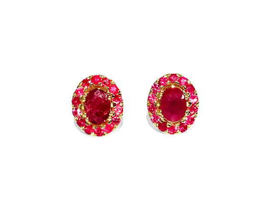 14K Yellow Gold, 3.12 CT Natural Ruby Studs / Earrings - Prince The Jeweler 14k-yellow-gold-3-12-ct-natural-ruby-studs-earrings, Earrings