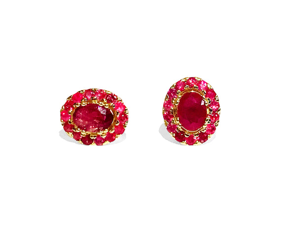 14K Yellow Gold, 3.12 CT Natural Ruby Studs / Earrings - Prince The Jeweler 14k-yellow-gold-3-12-ct-natural-ruby-studs-earrings, Earrings