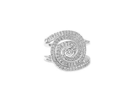 18k White Gold, 1.00ct Diamond Ring Swirl Motif - Prince The Jeweler 14k-white-gold-1-00-ct-diamond-swirl-ring, Rings