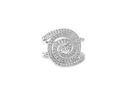 18k White Gold, 1.00ct Diamond Ring Swirl Motif - Prince The Jeweler 14k-white-gold-1-00-ct-diamond-swirl-ring, Rings