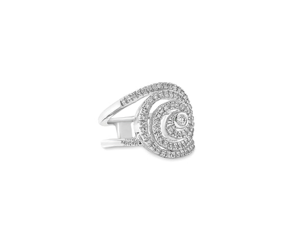 18k White Gold, 1.00ct Diamond Ring Swirl Motif - Prince The Jeweler 14k-white-gold-1-00-ct-diamond-swirl-ring, Rings