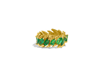 Modern 3.05 Carat Diamond & Emerald Ring in 14k Yellow Gold - Prince The Jeweler modern-3-05-carat-diamond-emerald-ring-in-18k-yellow-gold, Rings