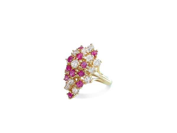 14K Gold, 3.50 Carat Diamond & Ruby Cocktail Ring - Prince The Jeweler 14k-gold-3-50-carat-diamond-ruby-cocktail-ring, Rings