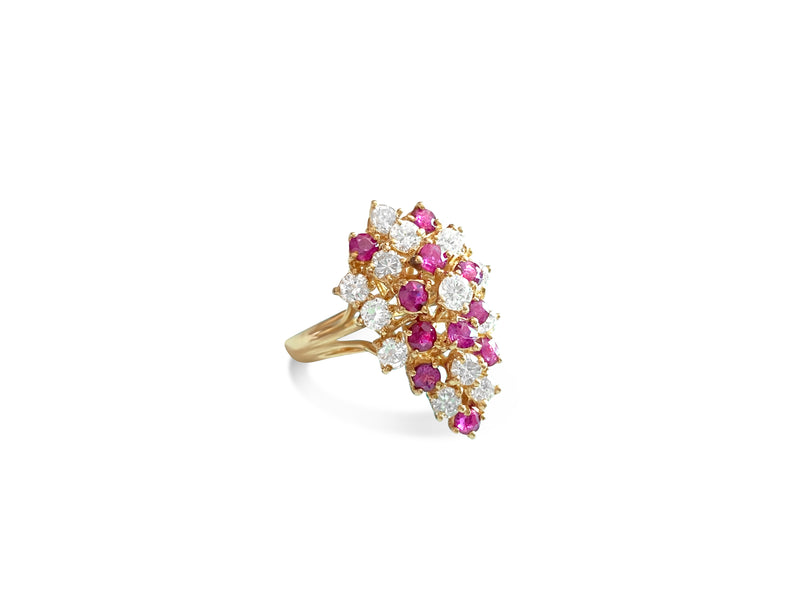 14K Gold, 3.50 Carat Diamond & Ruby Cocktail Ring - Prince The Jeweler 14k-gold-3-50-carat-diamond-ruby-cocktail-ring, Rings