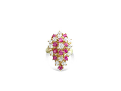 14K Gold, 3.50 Carat Diamond & Ruby Cocktail Ring - Prince The Jeweler 14k-gold-3-50-carat-diamond-ruby-cocktail-ring, Rings