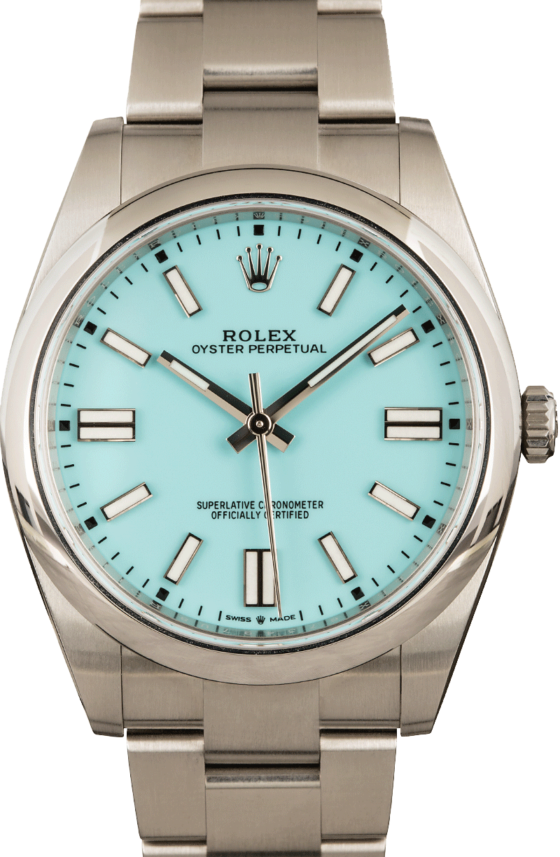 Rolex Oyster Perpetual Tiffany Blue 41mm 124300 Men's Luxury Watch